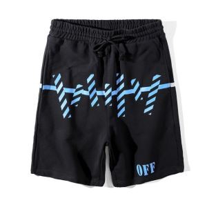 オフホワイト スーパー Off-White ショートパンツ 斜め缟模様  Off Logoストライプ プリント オフロゴ  ブラック ホワイト レッド 3色可選