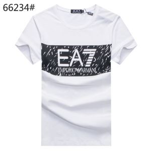 HOT安い アルマーニ t シャツ コピー ブランド 半袖Ｔシャツ イラスト EA7ロゴデザイン メンズ コットン ブラック ブルー グレー 3色可選