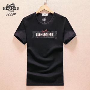 2018夏人気定番高品質なエルメスメンズコピーコットン半袖Tシャツ