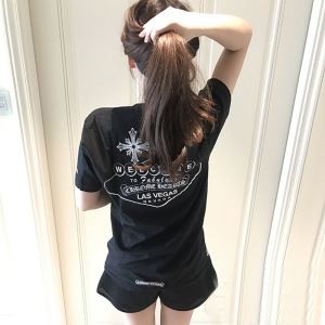 2018夏定番アイテムクロムハーツ偽物半袖クルーネック男女兼用半袖Ｔシャツ