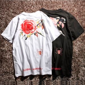 薄い透け オフホワイト Ｔシャツ コピー 快適 綺麗 花柄デザイン Off-White 伸縮性 メンズ レディース 半袖