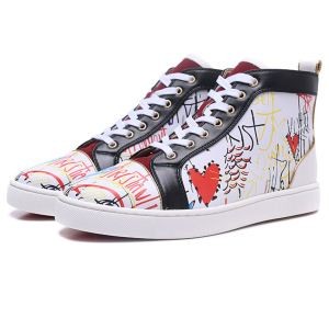 爆買い最新作Christian Louboutinルブタン偽物本革レザー採用スニーカーメンズハイカットシューズ