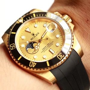 最安値品質保証ROLEXロレックス 腕時計 コピー男性大人カジュアルウォッチラバー素材ベルト贅沢ゴールド時計贈り物