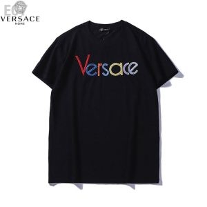 VERSACE ヴェルサーチ 半袖Tシャツ 3色可選 春らしいきれい色のように スタイルUP効果あり