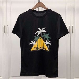 カジュアルで気分爽快 VIP 先行セール2019年夏 PRADA プラダ 半袖Tシャツ 2色可選