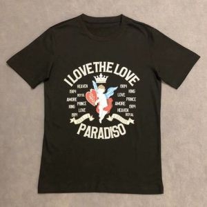 快適なフィット感Dolce&Gabbanaドルチェ&ガッバーナ 服 コピー遊び心のあるプリントメンズクルーネックTシャツ