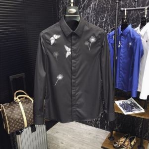 Dolce&Gabbana毎年定番ドルチェ 長袖 コピーメンズボタンダウンシャツチョウとタンポポのプリント夏の感じ