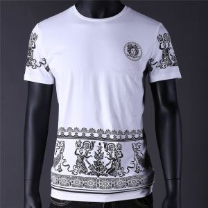 VERSACE ヴェルサーチ 半袖Tシャツ 2色可選 今期新作人気の美ライン 最新作入荷 SS19待望入荷VIP価格