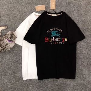 お得セール　Burberry半袖tシャツスーパーコピー　黒白2色フロント刺繍ロゴバーバリー Tシャツ コピー　抜群な肌ざわり　軽量でやや光沢感があり