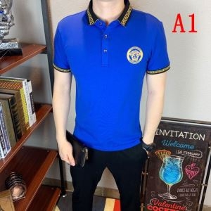 ヴェルサーチ VERSACE ポロシャツ メンズ 雑誌にも掲載された人気新品 cotton gold Medusa polo shirt コピー 日常 激安