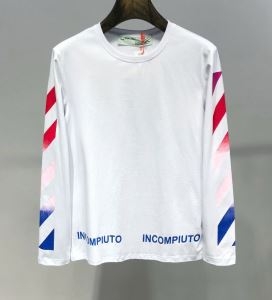 2019春新作正規買付 国内配送 Off-White オフホワイト 長袖Tシャツ 2色可選 雑誌掲載新作春夏入荷