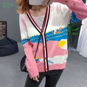 THOM BROWNE トムブラウン レディース ニット トレンドライクな限定品 コピー Hector Swim Intarsia Cardigan プリント 格安