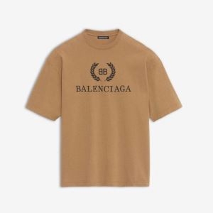 バレンシアガ メンズ ｔシャツ 夏らしい爽やかなコーデ コピー BB BALENCIAGA ブラウン カジュアル 相性抜群 品質保証