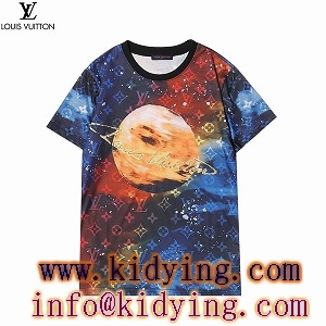 特に注目したい 通販 LOUIS VUITTONTシャツブランドコピー プリント全体  惑星  スタイルアップ効果