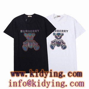 Burberry  tシャツ くま オーロラ反射プリント人気...