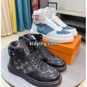 LOUIS vuitton コピーブランド ルイヴィトン コピーブランド 激安 メンズ ハイカット スニーカー モノグラム レザー デニム コンビ 人気モデル スタイリッシュ カジュアル シューズkidying26ryO19b