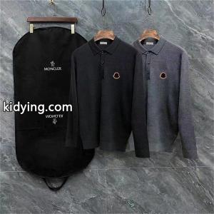 moncler コピー ブラック / グレー セーター POLO オレンジ 上質 円形 ロゴ 2026秋冬高級 モンクレール コピー スーパーコピーkidying26yy4zey