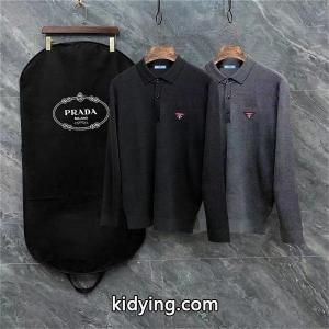 グレー セーター POLO プラダ コピー prada コピー スーパーコピー 2026秋冬ビジネス 上品 最新コレクションkidying268LPjOr