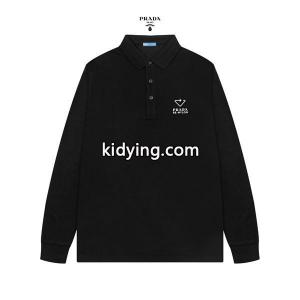 prada コピー 偽物 ポロシャツ ロングスリーブ 紳士用 洗練 クール ハートロゴ デザイン プラダ コピーkidying26D8fK5f