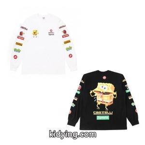 シュプリーム コピーブランド supreme コピーブランド Tシャツ ロンT 長袖  supreme コピーブランド x SPONGEBOB SQUAREPANTS CASTELLI   WEEK11 Racing L/S Tee 通販ショッピングkidying26CuGPzu