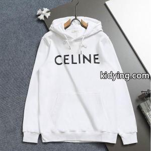 celine コピー セリーヌ コピー 偽物 最新コレクション ホワイト ビッグロゴ フーディ パーカー 2026AW注目アイテムkidying265vaq8D