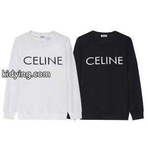 celine スーパーコピー セリーヌ スーパーコピー コピー 2026秋冬新作 ブラック＆ホワイト ベーシックロゴ スウェット トレーナーkidying26Hv8Tfe