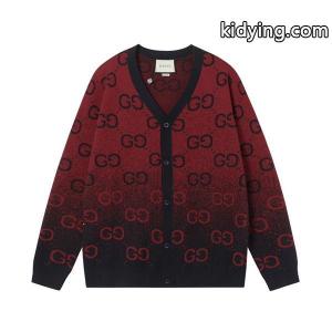 gucci ブランド コピー 偽物 グラデーション GGロゴ カーディガン レッド ブラック ニット アウター グッチ ブランド コピーkidying268L9zOf