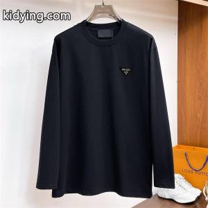 prada コピーブランド 偽物 長袖Tシャツ レッドロゴ 限定風 スタイリッシュ 着心地抜群 売れ筋 プラダ コピーブランドkidying269Lnyua