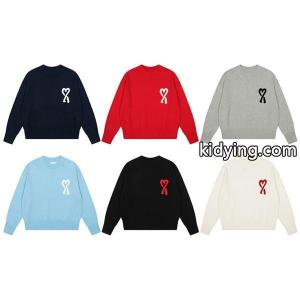 新作アミ パリスコピー AMI PARIS セーター メンズ レディース ニット プルオーバー クルーネックkidying26am0Xbq