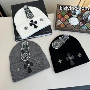 CHROME hearts コピー コピー スリーシルバークロス ニットキャップ 上質ウール素材 クロムハーツ コピーkidying26zWDiqm