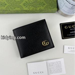 gucci コピー コピー 二つ折り財布 ゴールドGGロゴ ブラックレザー 高品質 シンプルデザイン グッチ コピーkidying26ma4z0b