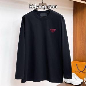 プラダ ブランド コピー スーパーコピー 長袖Tシャツ ブラックエンブレム クラシック デザイン prada ブランド コピーkidying26r01nyC