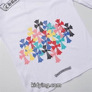 CHROME hearts コピーブランド 偽物 カラフルポップ モードスタイル 長袖Tシャツ クロスモチーフデザイン クロムハーツ コピーブランドkidying26DqGLzi