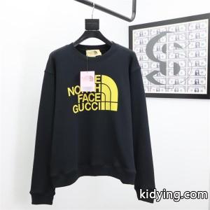 gucci コピーブランド 偽物 ノースフェイスコラボ イエローロゴ スウェット トレーナー ブラック プレミアム グッチ コピーブランドkidying26DqKz8r
