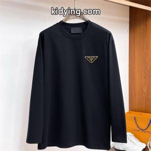 プラダ コピーブランド スーパーコピー 長袖Tシャツ ホワイト 大きめロゴ 高級感漂う トップス prada コピーブランドkidying26am0nea