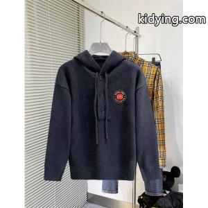 バレンシアガ コピー コピー ニットパーカー ブラック ボタン付き ロゴワッペン カジュアル balenciaga コピーkidying26WXLXja