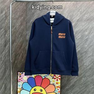 ミュウミュウ コピー コピー パーカー ジップアップ ロゴプリント カジュアル モード系 ネイビー miu miu コピーkidying26zO9H9f