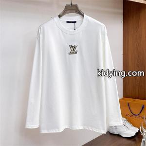 LOUIS vuitton スーパーコピー 偽物エレガントデザイン ホワイト 長袖Tシャツ ゴールドロゴ刺繍 ルイヴィトン スーパーコピーkidying26qmOvOr