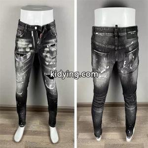 Dsquared2 コピーブランド 激安 ブラック ダメージデニム メンズ ペンキ加工 ヴィンテージ スキニーフィット ジーンズkidying26b8bmWr