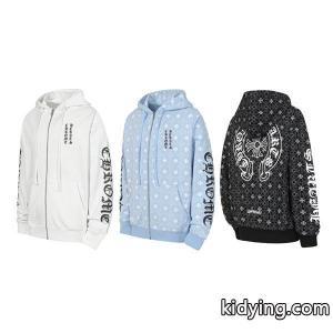 クロムハーツ ブランド コピー コピー Chrome hearts ブランド コピー パーカー 話題 ホワイト × スカイブルー 星柄フルジップ 快適着心地 2026秋冬注目kidying26CuSzme