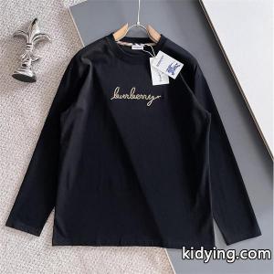 高級感漂う 2026秋冬 ブラック エレガント刺繍 長袖Tシャツ バーバリー コピー コピー burberry コピーkidying26K5H9bi