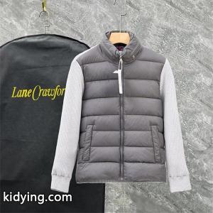グレー × ニット切替 スタイリッシュ軽量モデル 秋冬万能 moncler ブランド コピー モンクレール ブランド コピー スーパーコピー ダウンジャケットkidying269LXbSD