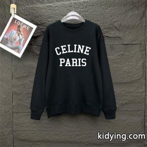 celine ブランド コピー セリーヌ ブランド コピー コピー 大人気注目！2026秋冬防寒対策 ブラック シンプルロゴ スウェットkidying26miimCa