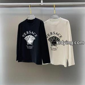 2026秋冬スタンダード 着心地抜群 ブラック × ホワイト メデューサ長袖Tシャツ ヴェルサーチ ブランド コピー versace ブランド コピー コピーkidying26SLPPfC