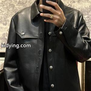 2026秋冬限定 ブラック Chrome hearts コピーブランド クロムハーツ コピーブランド スカルボタンデザイン スーパーコピー レザージャケットkidying265fW51z