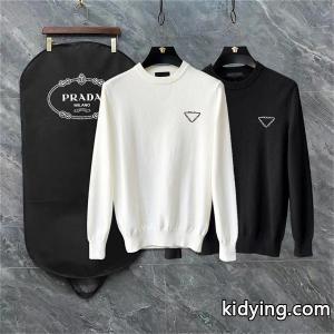 人気 ホワイト prada スーパーコピー プラダ スーパーコピー ブラック トライアングルロゴ 売れ筋 上品  偽物 ニットセーターkidying26zW9niy