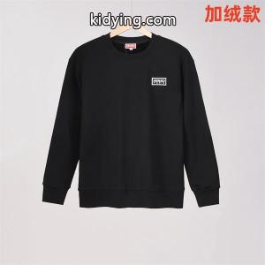 ケンゾー ブラック 起毛 スモール KENZOロゴ クルーネックスウェット コピー 秋冬 シンプル トレンドkidying26D4ziOj