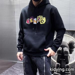 ブラック カラフルブロックロゴ パーカー KENZO ケンゾー コピー 秋冬 カラフルで個性的な トレンドkidying26nqSvmC