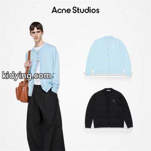 ライトブルー × ブラック カーディガン ストゥディオズ Acne Studios コピー 秋冬清潔感のある 人気kidying26eyWDWD