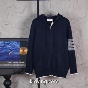 トムブラウン コピー Thom browne コピー コピー 秋冬モダン トレンド ネイビー 連帽 ジップカーディガンkidying26HTTbeu
